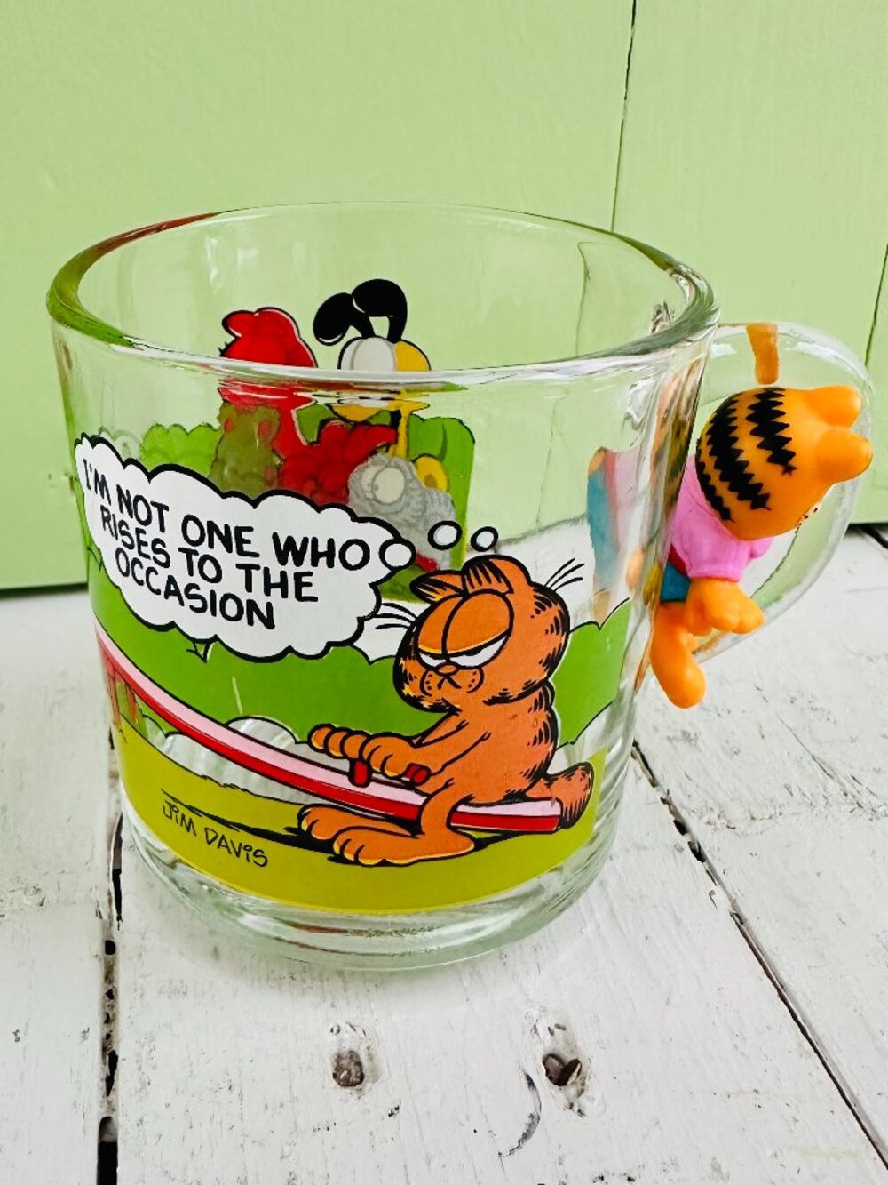 Vintage 80s Garfield McDonald's Mug with applied Garfield figurine on the handle